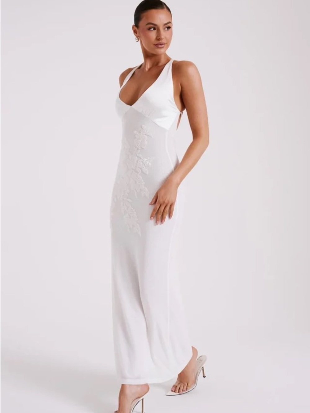 Meshki Maya White Beaded Dress